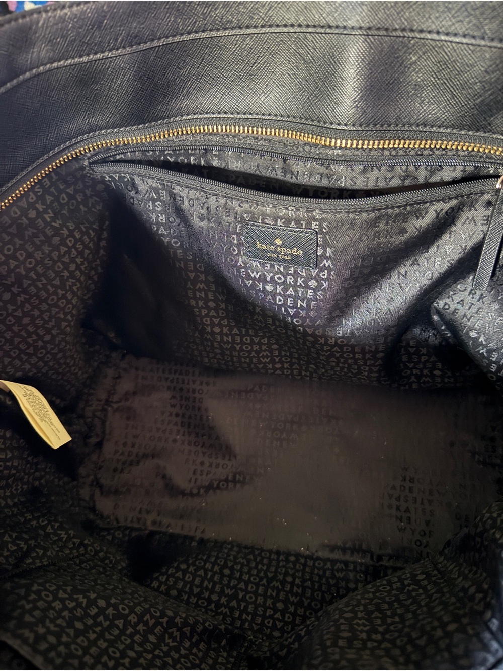 kate spade black nylon tote with leather straps - Picture 4 of 4